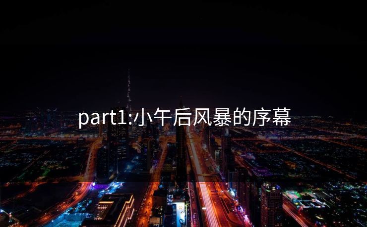 part1:小午后风暴的序幕