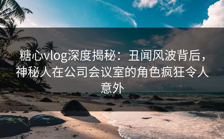 糖心vlog深度揭秘:丑闻风波背后,神秘人在公司会议室的角色疯狂令人意外 糖心vlog深度揭秘:丑闻风波背后,神秘人在公司会议室的角色疯狂令人意外